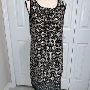 Amber Blue Printed Tank Shift Dress- L